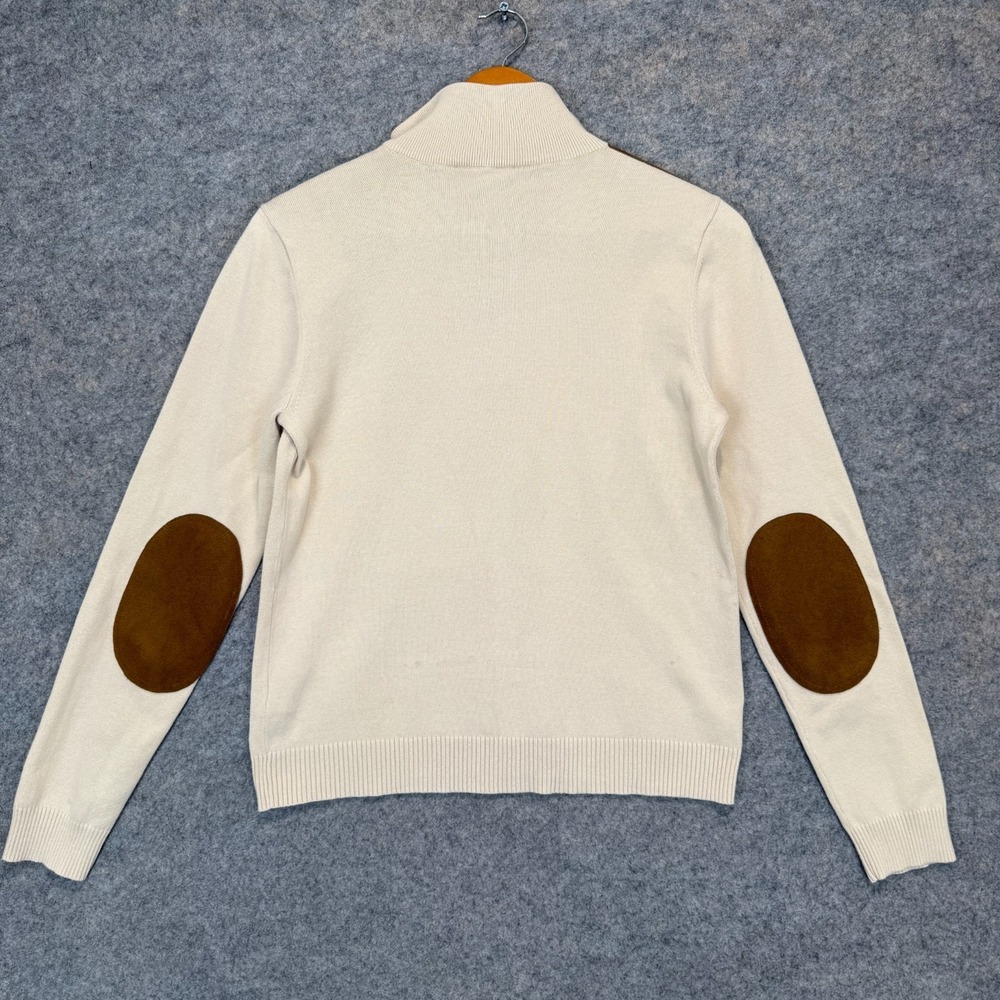 Lauren‎ Ralph Lauren 1/4 Hunting Sweater Womens Medium Suede Shoulder Patch - Picture 12 of 13